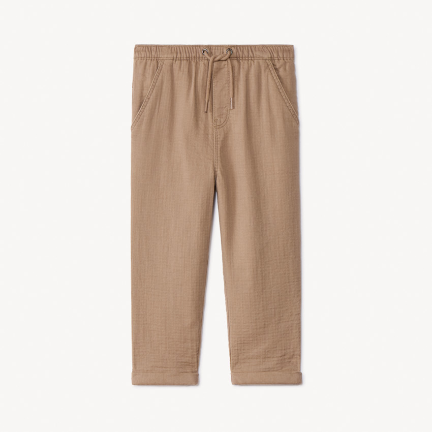 Pantalon uni en toile pour bébé garçon - Caramel