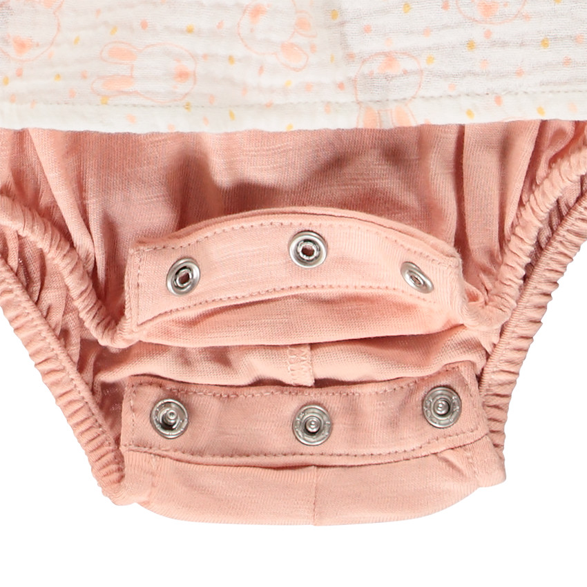 Combinaison courte en coton pour bébé fille 
