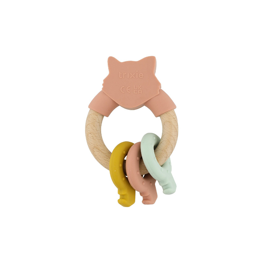Anneau d'activités en silicone et bois Mrs Cat  