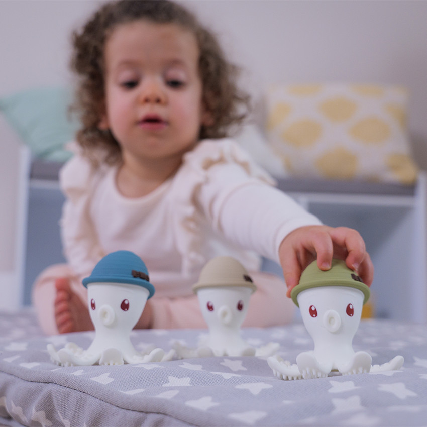 Jouet de dentition Bonnie la pieuvre kaki 