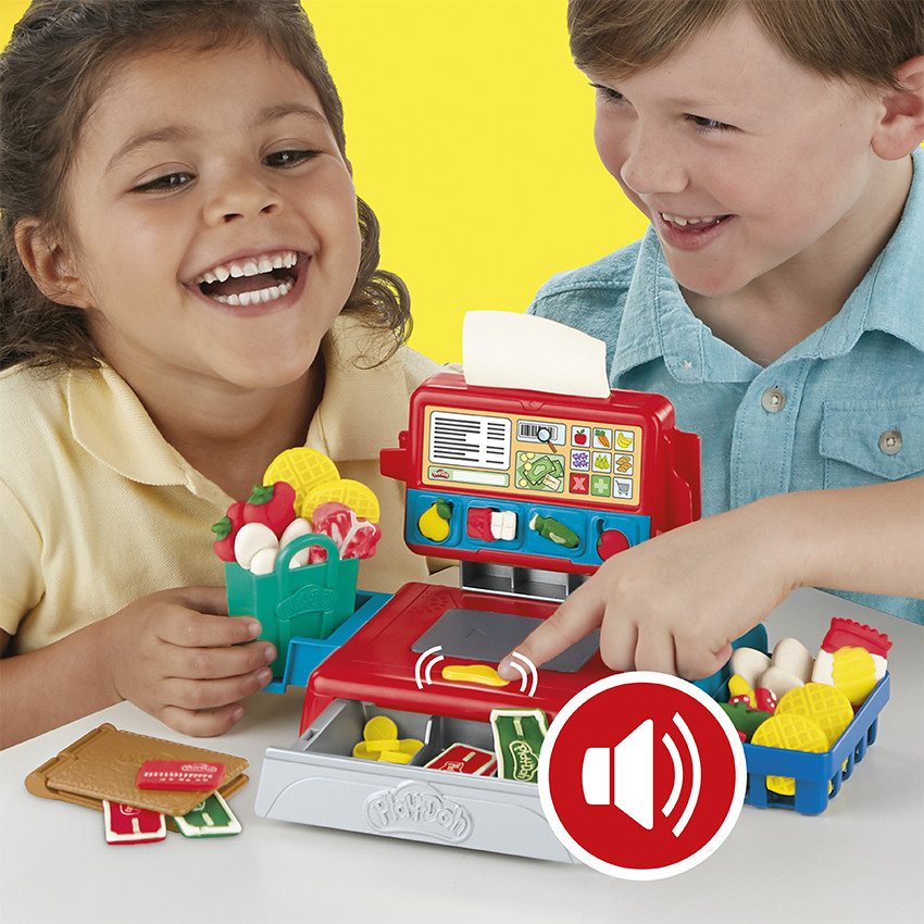 Caisse enregistreuse avec 4 pâtes à modeler Play-Doh 