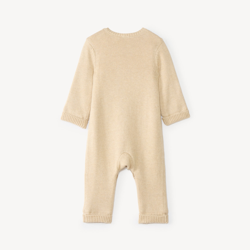 Combinaison naissance en tricot doublée velours 