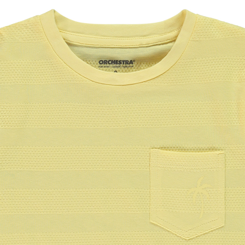 T-shirt manches courtes uni effet bandes texturées garçon 
