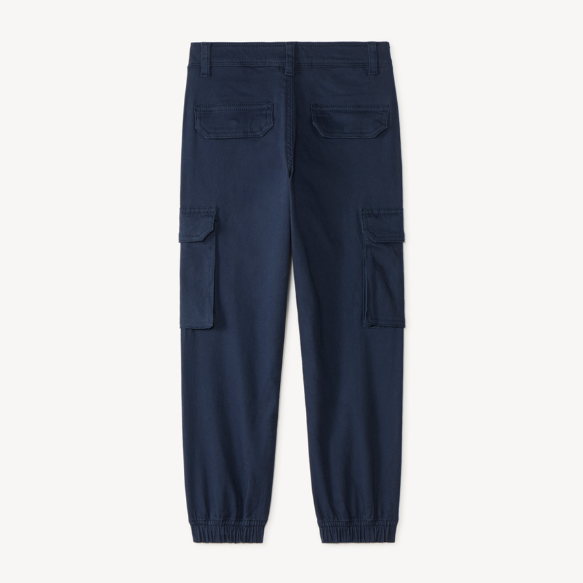 Pantalon cargo uni à poches soufflet pour garçon 