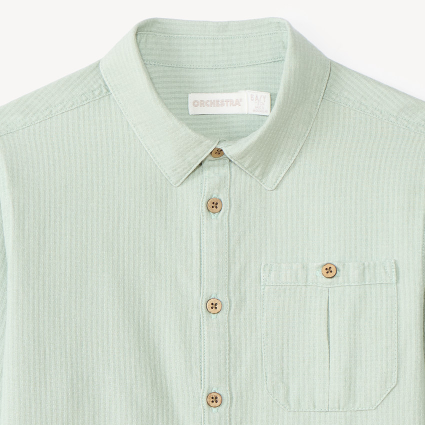 Chemise manches longues côtelée garçon 