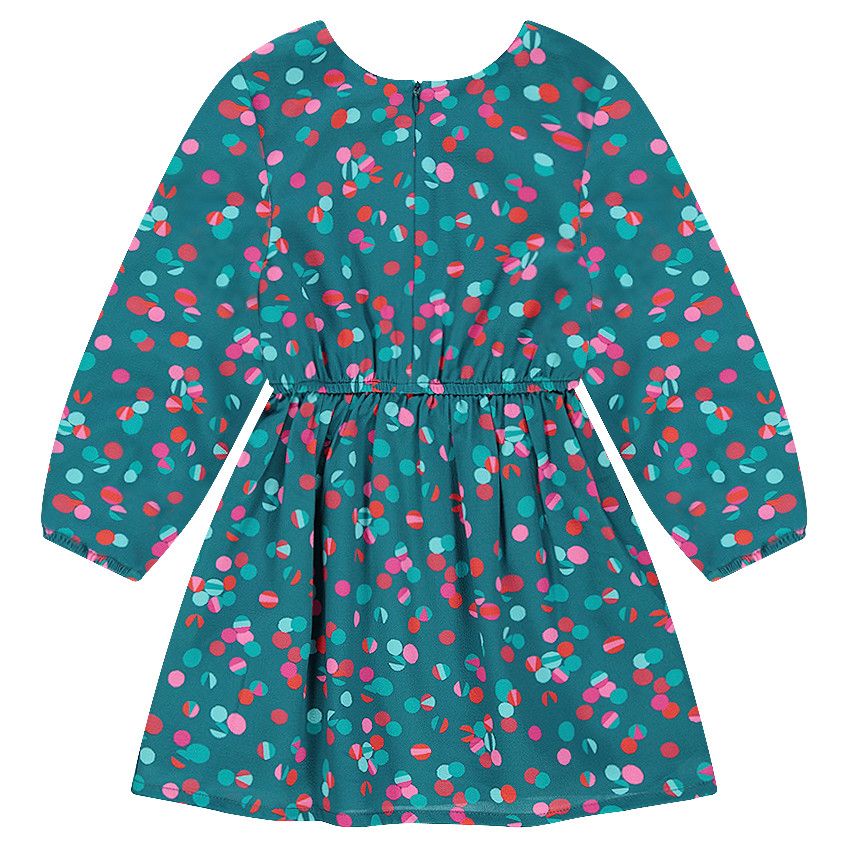 Robe manches longues à pois all-over 