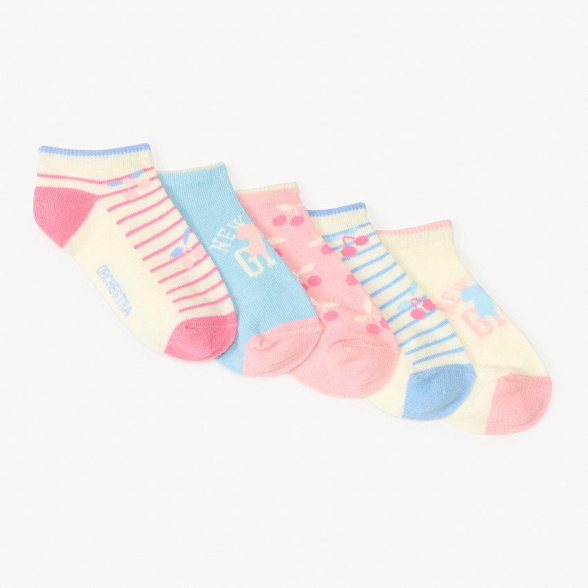Lot de 5 chaussettes courtes fantaisie pour fille 