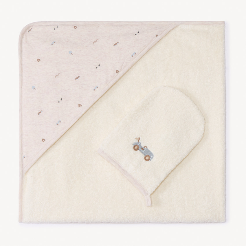Set de bain 2 pièces motifs voitures pour bébé garçon
