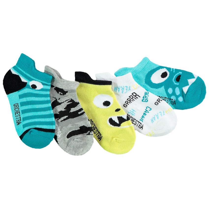 Lot de 5 paires de chaussettes courtes fantaisies 