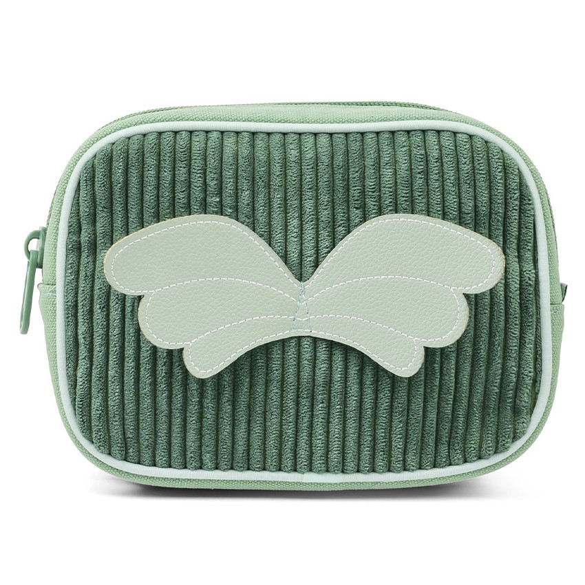 Pochette en velours avec sangle Vert Joe