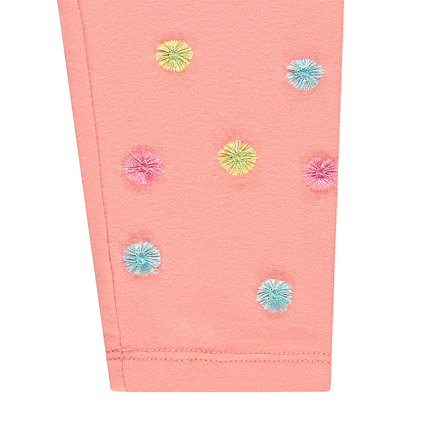 Legging mi-mollet en jersey avec pompons colorés 