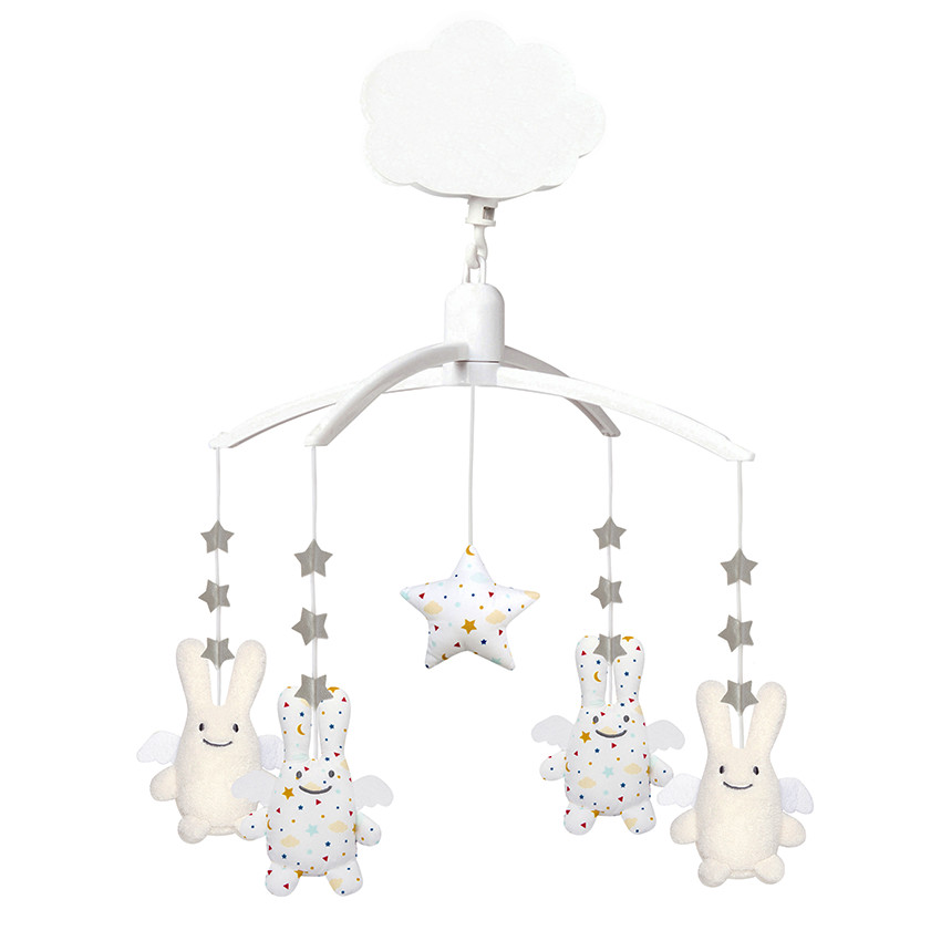Mobile 1er âge ange lapin étoiles 