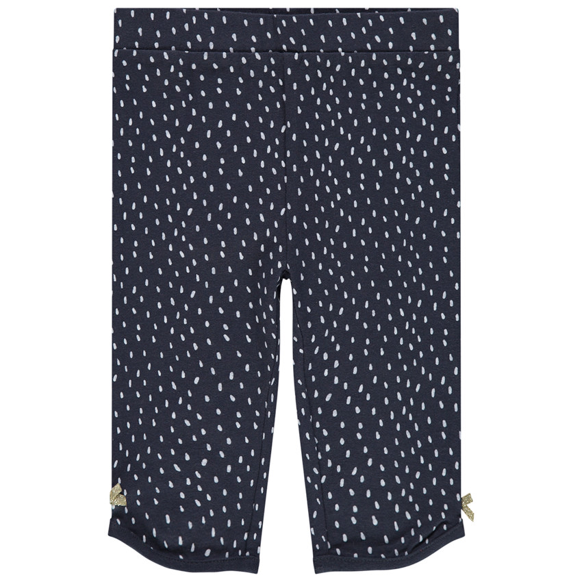 Legging court imprimé all-over en coton avec petits noeuds 