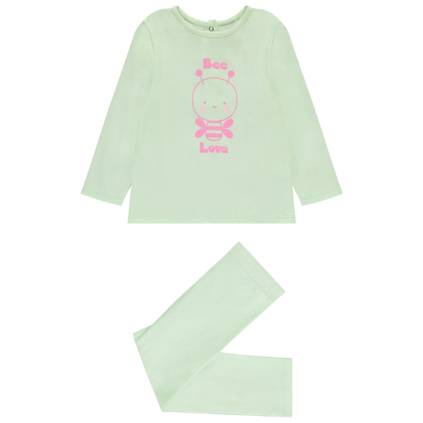 Set pyjama long en jersey printé pour bébé fille