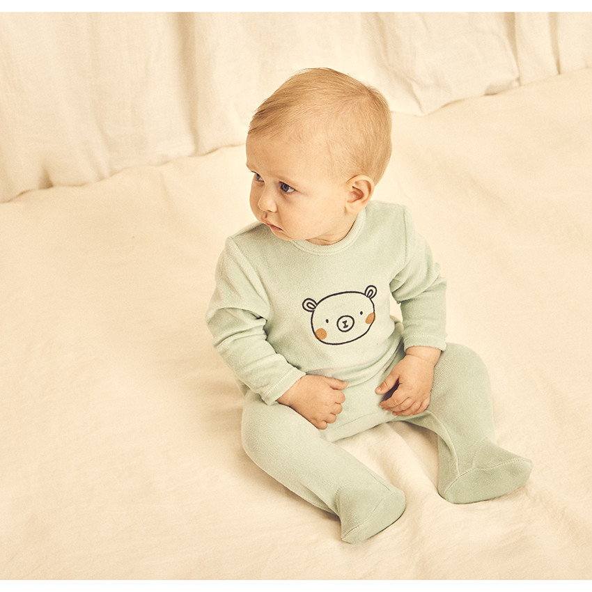 Dors-bien en velours print fantaisie pour bébé garçon 