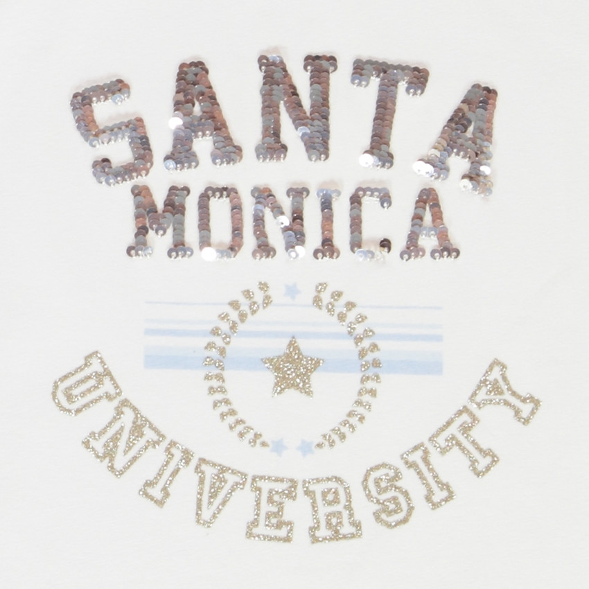 T-shirt manches courtes avec print et sequins magiques pour fille 