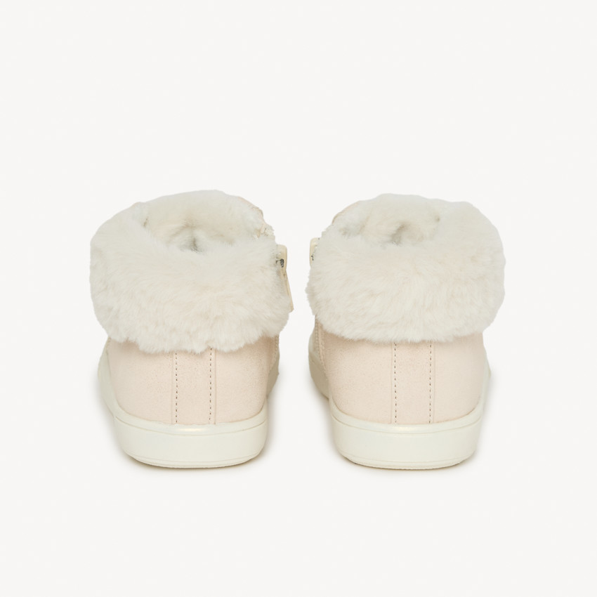 Bottillons à paillettes avec col fourrure pour fille 