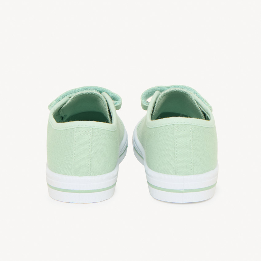 Baskets basses en toile lacets élastiqués et scratch pour bébé garçon 