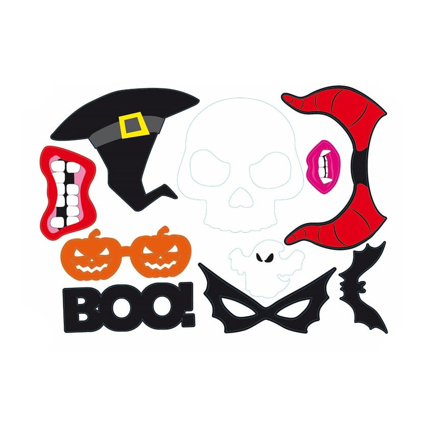 Kit de 10 accessoires de photobooth Halloween 