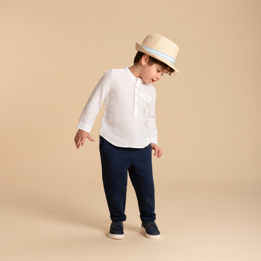 Chemise manches longues en double gaze pour bébé garçon 