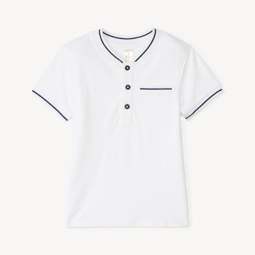 Polo manches courtes uni à col teddy pour bébé garçon