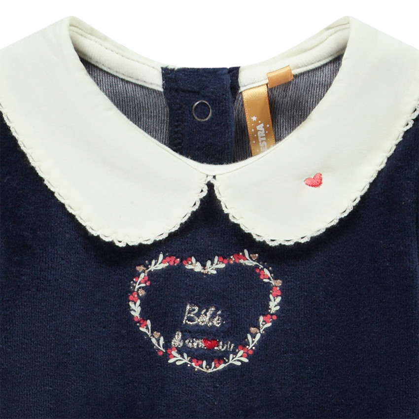 Dors-bien  en velours et tulle effet 2 en 1 pour bébé fille 