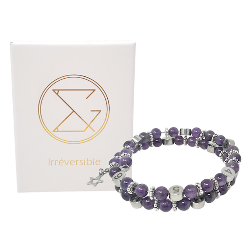 Bracelet d'allaitement en pierre naturelle - Améthyste 