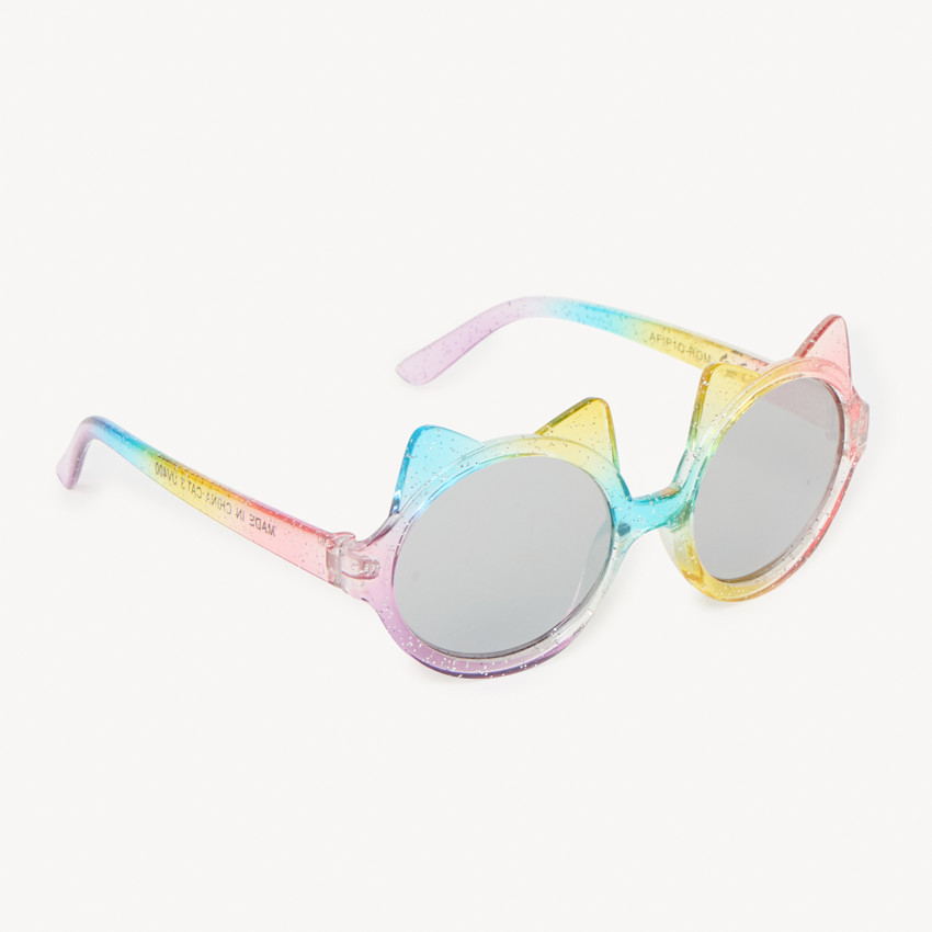 Lunettes de soleil en forme de chat à paillettes pour fille 