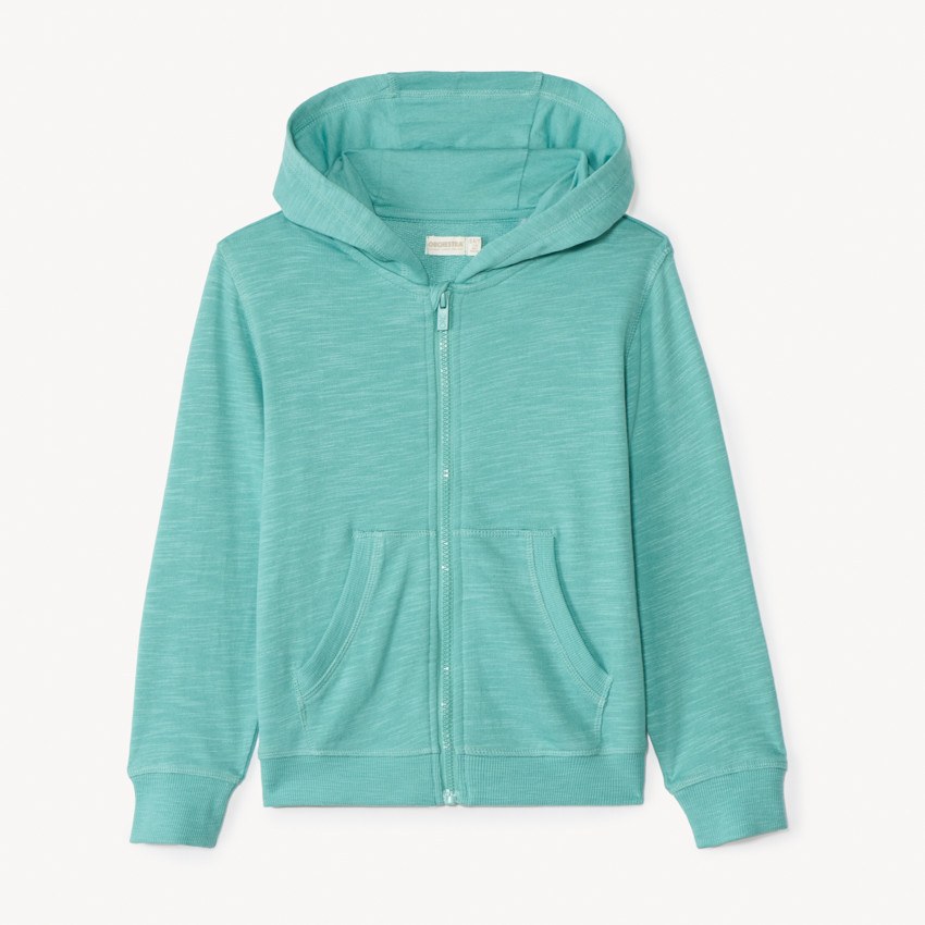 Gilet molleton uni à capuche pour garçon 