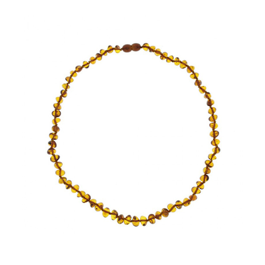 Collier d'ambre pour adulte à vis cognac 