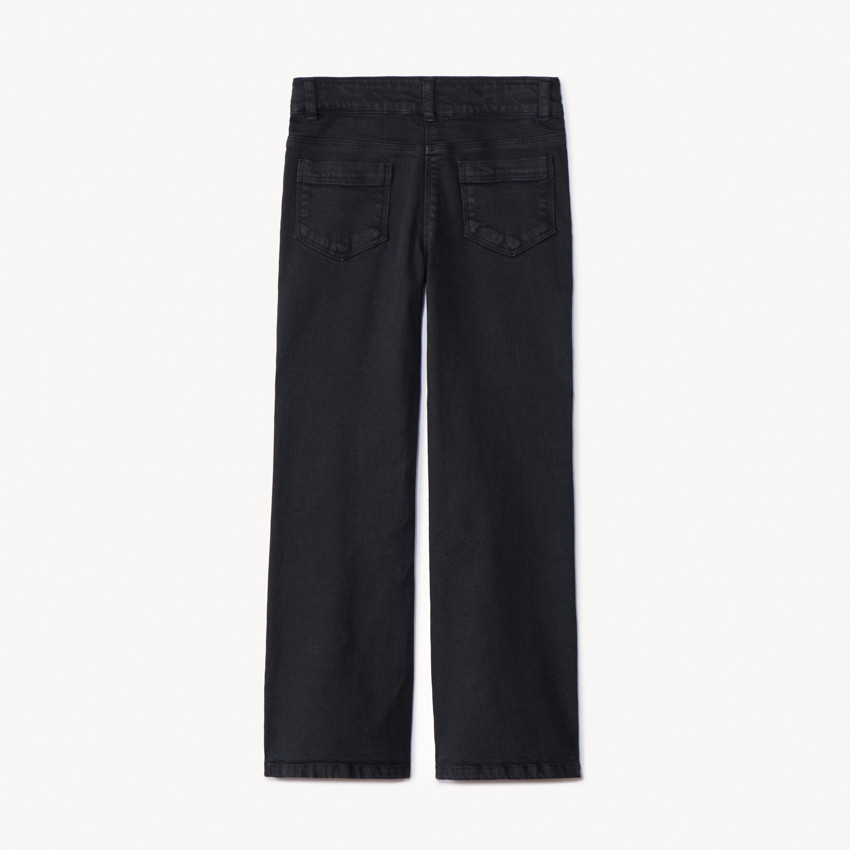 Jean large uni avec cordon pour fille 