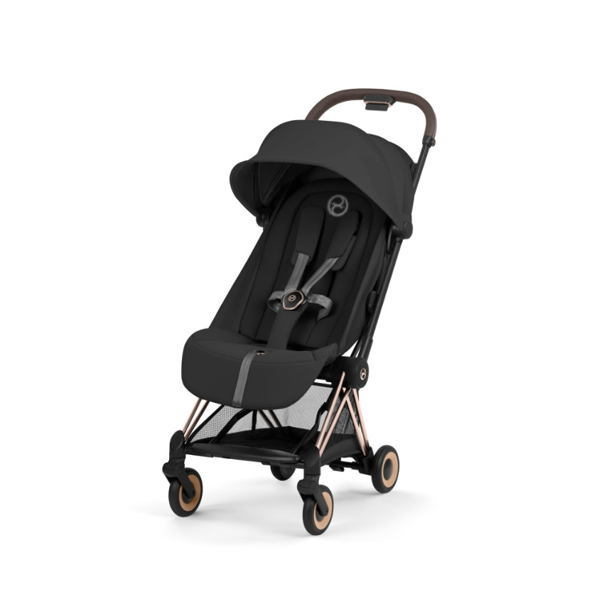 Poussette ultra-compacte Coya 2026 + Nacelle Lux - Rosegold / Sepia Black 