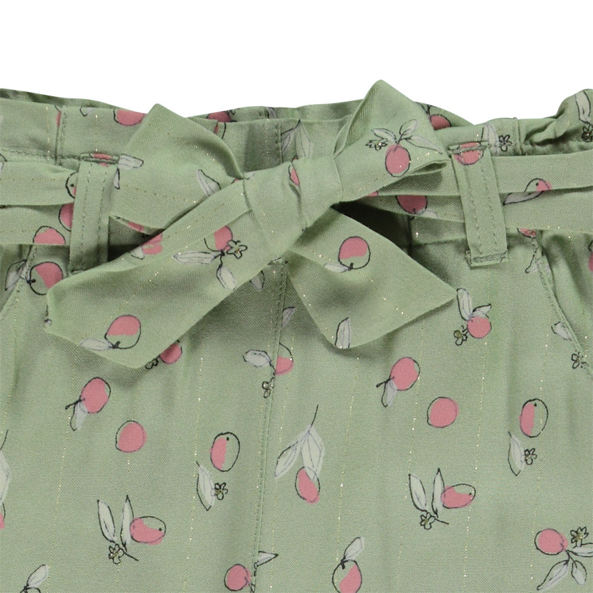 Pantalon imprimé pêche avec ceinture à nouer pour bébé fille 