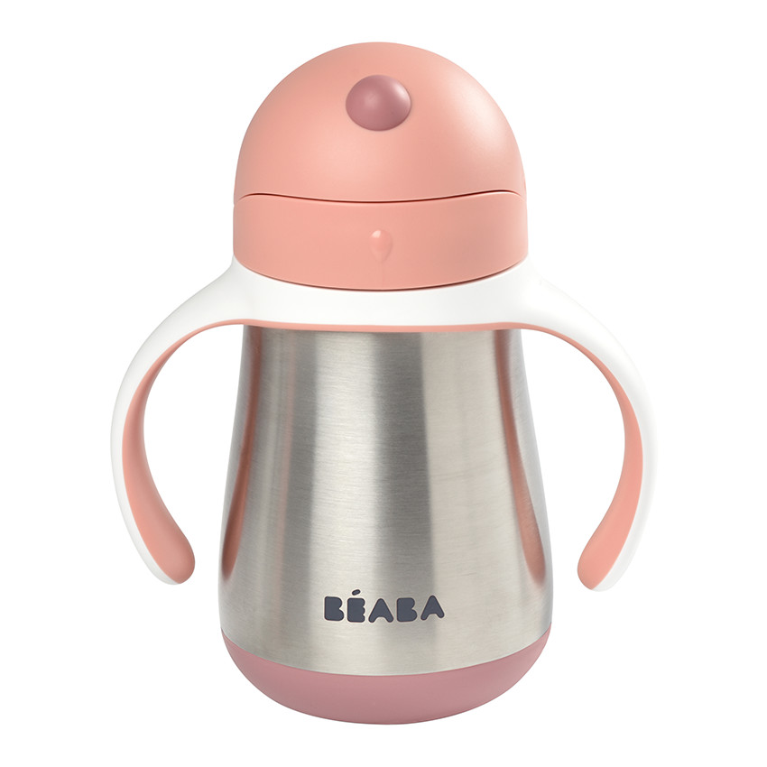 Tasse paille en inox 250 ml - Old Pink - Rose (Béaba) - Image 2