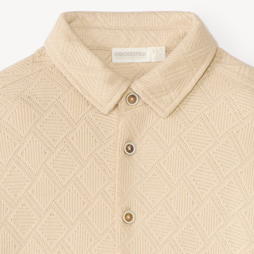 Chemise garçon manches longues texturée 