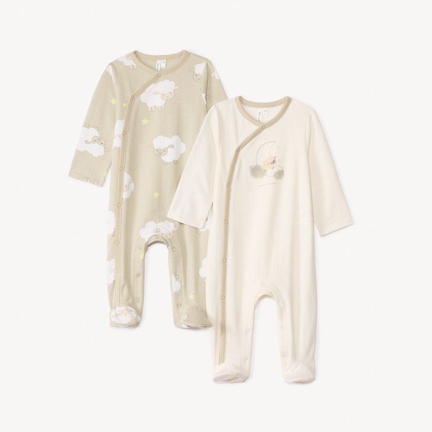Lot de 2 dors-bien motifs moutons pour bébé avec ouvertures différentes selon l'âge