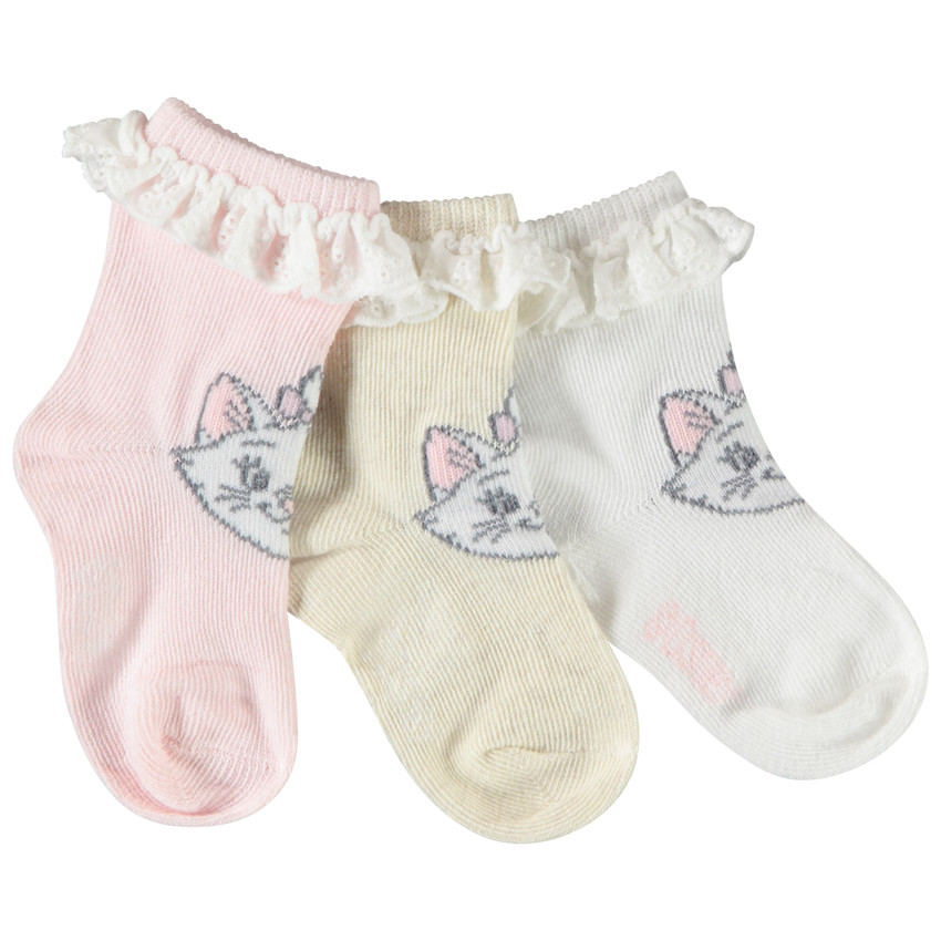 Lot de 3 paires de socquettes Marie Disney pour bébé fille 
