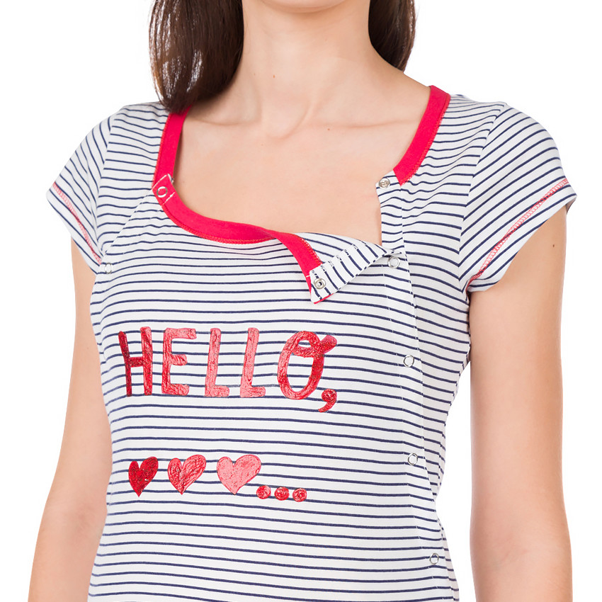 Tee-shirt manches courtes homewear de grossesse et d'allaitement 