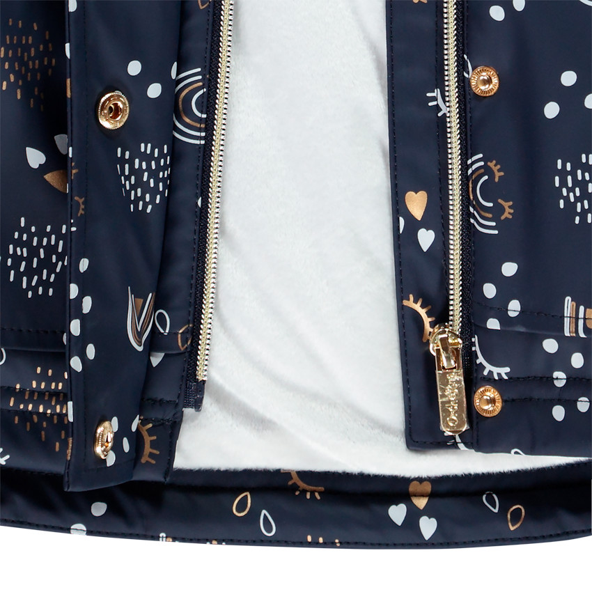 Parka gomme motif all-over doublée sherpa pour fille 