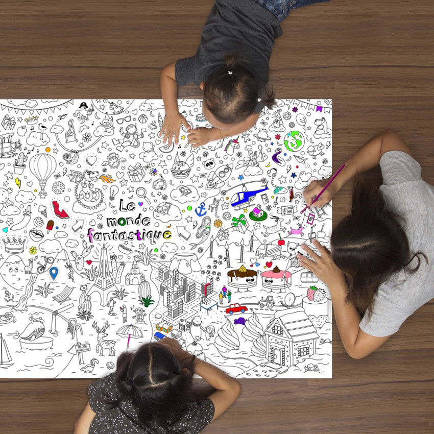 Poster à colorier XXL - Le monde fantastique 