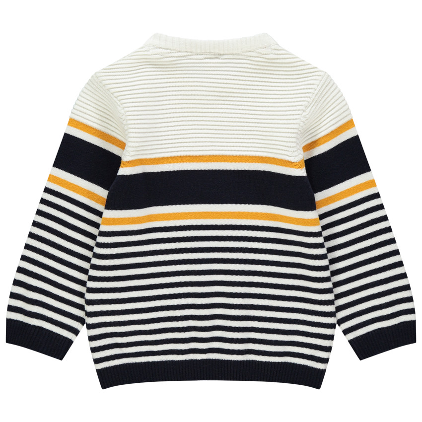 Pull en tricot à rayures et jeux de mailles 
