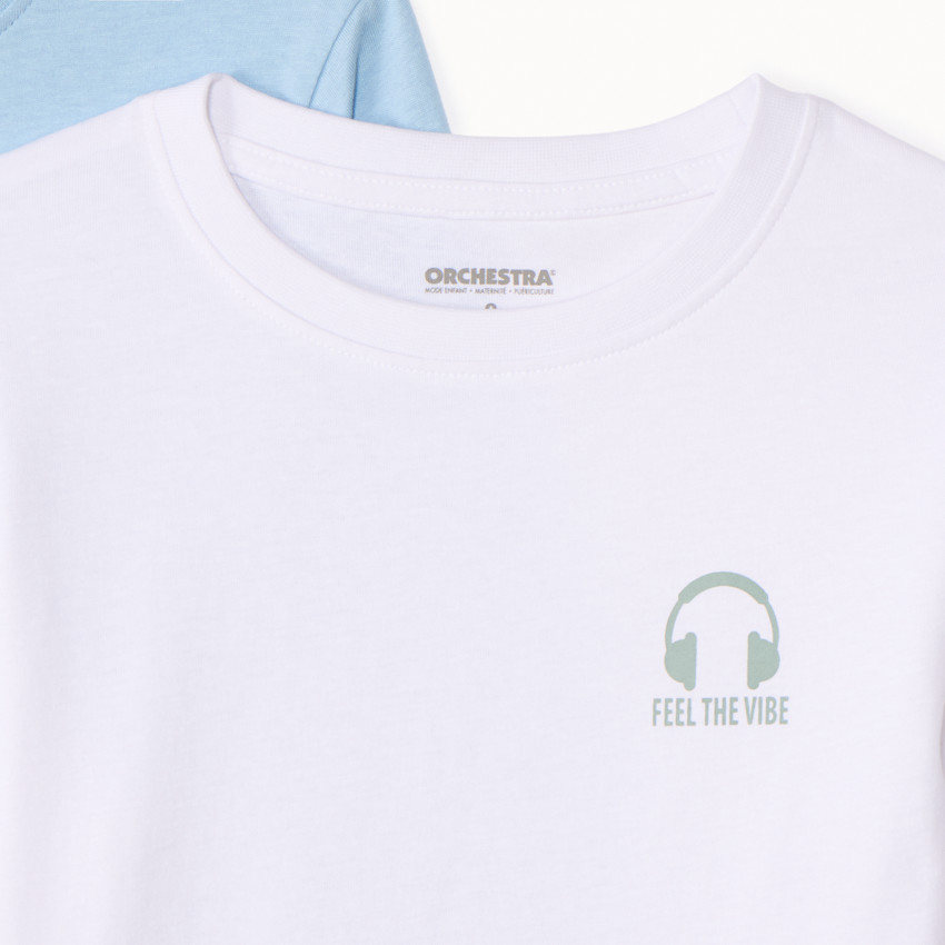 Lot de 3 t-shirts manches longues unis pour garçon 