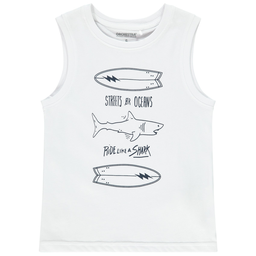Débardeur en coton print requin/surfs pour garçon 