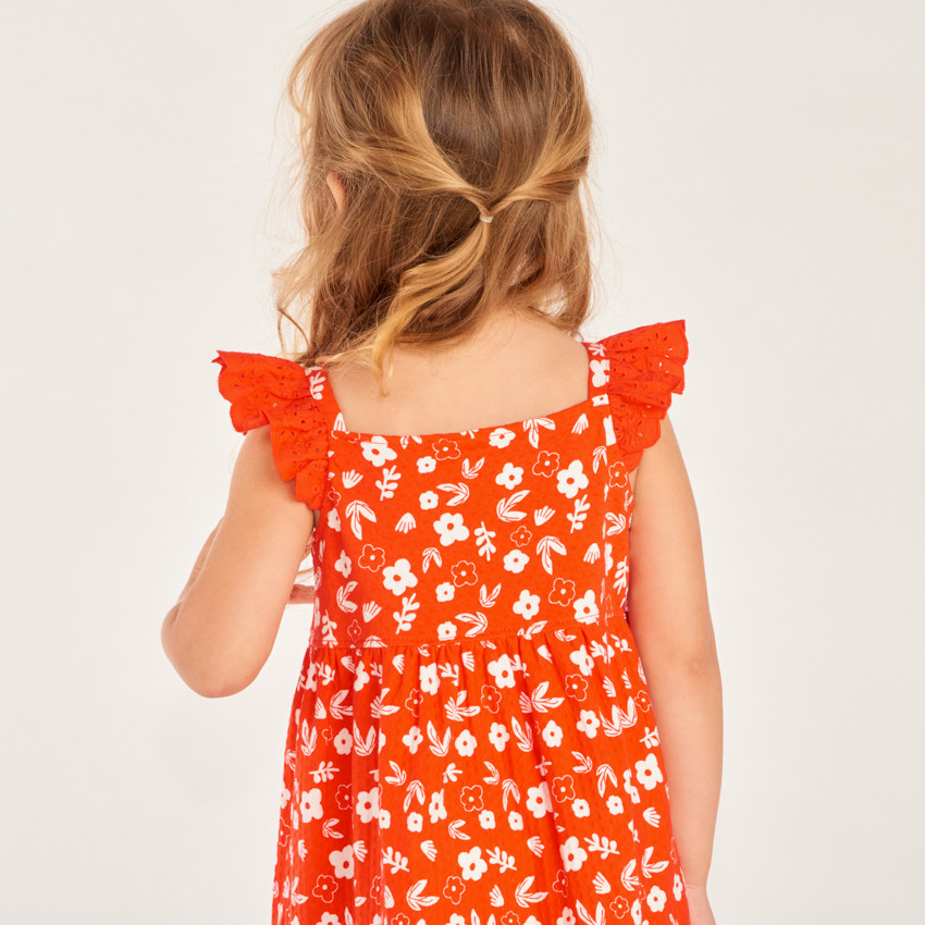 Robe en maille cloquée imprimé fleurs pour bébé fille 