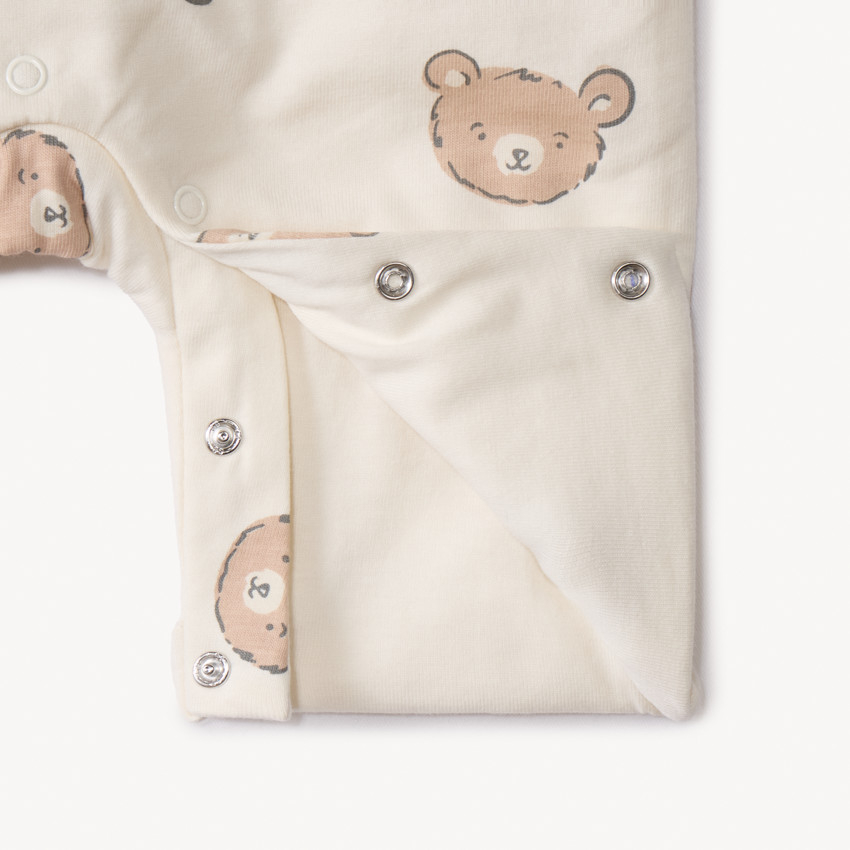 Ensemble 2 pièces salopette imprimé ourson pour bébé 