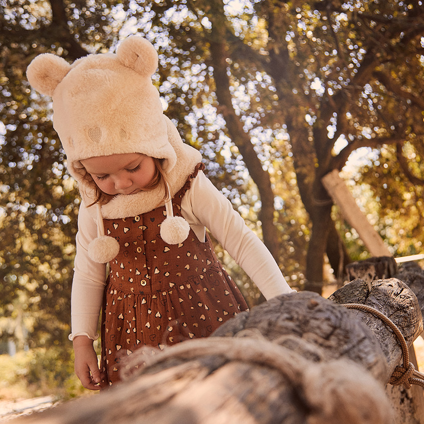 Ensemble sous-pull + robe imprimée cœurs pour bébé fille 