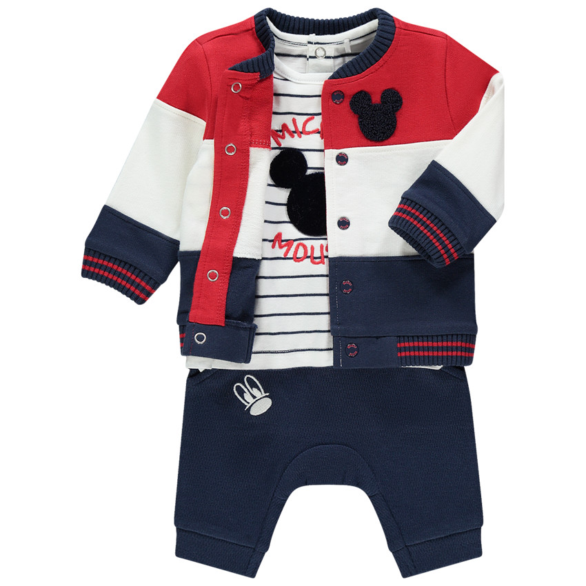 Ensemble 3 pièces pour bébé garçon à motifs ludiques Mickey Disney 