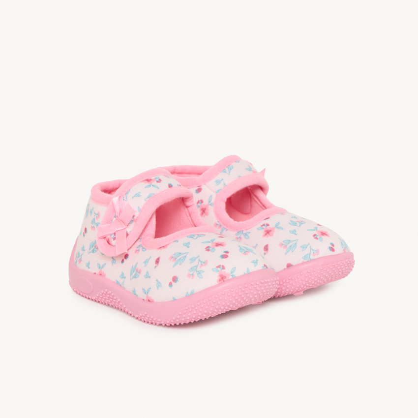 Chaussons babies imprimé fleuri pour bébé fille