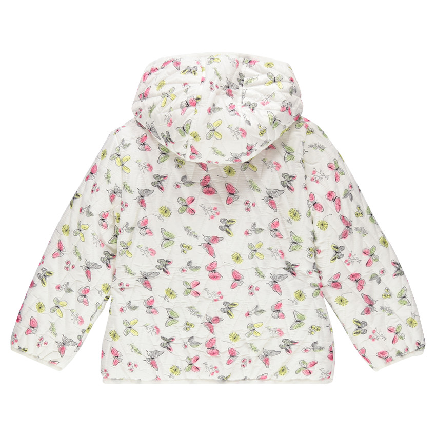 Doudoune fine à capuche imprimée papillons  