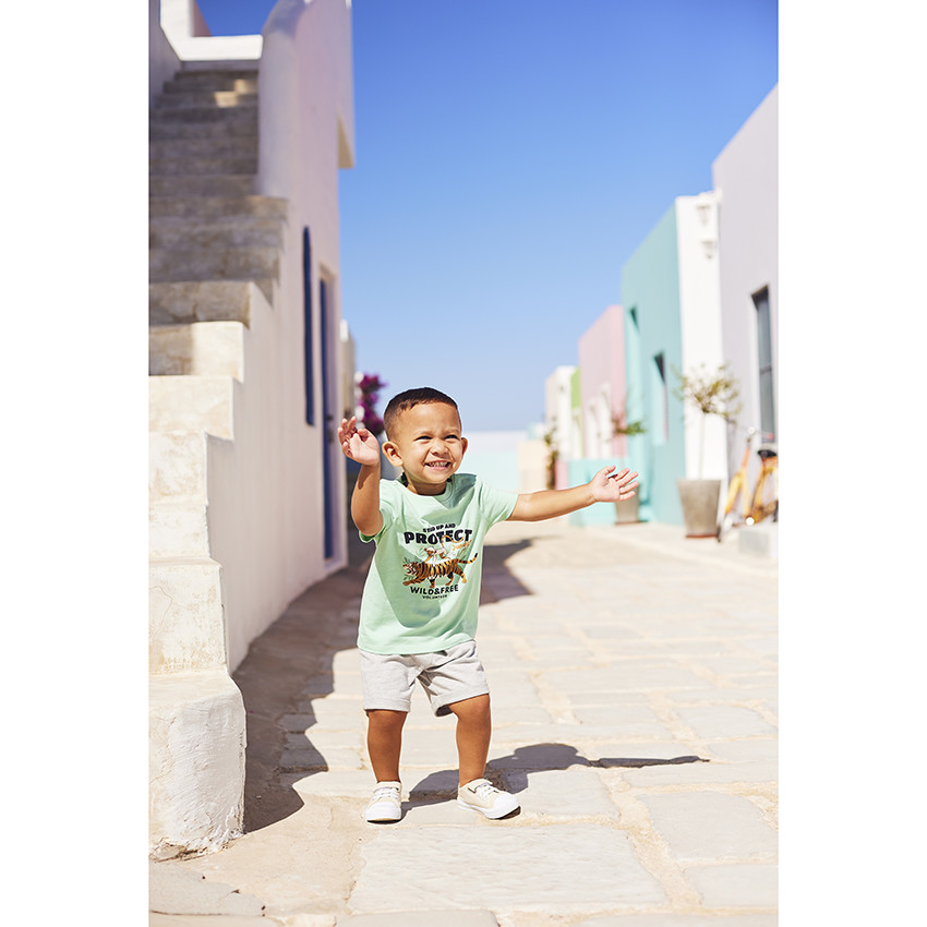 Bermuda en molleton uni pour bébé garçon 